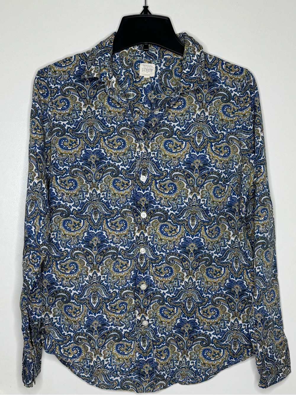 J. Crew Women’s Blue Paisley Button-Up Shirt